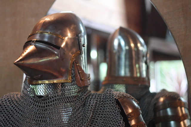 This armour is just one of the many curiosities on display at the Elm Haus
